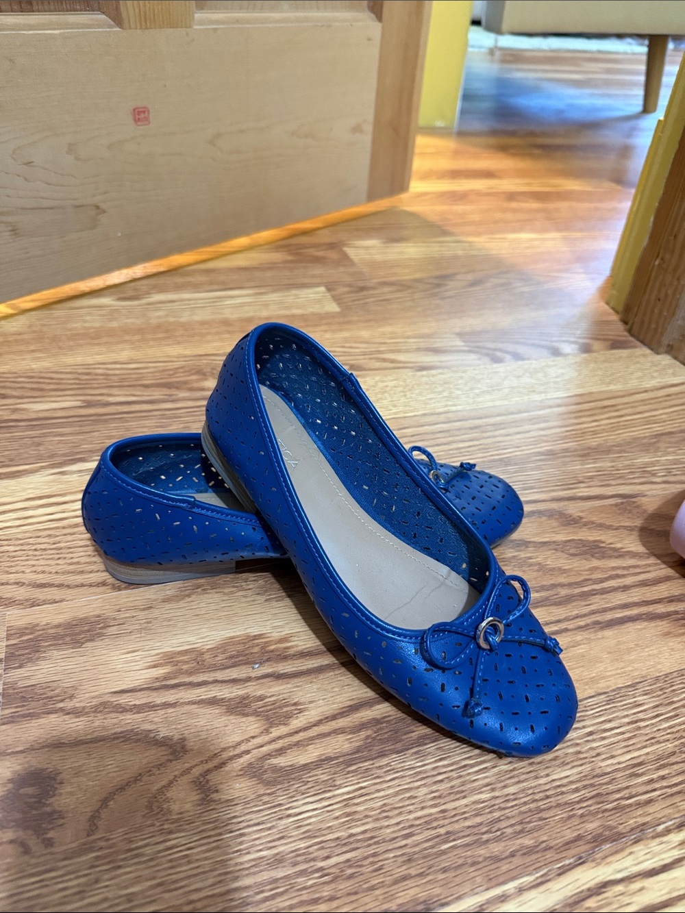 Nautica Royal Blue Perforated Ballet Flats with Bow